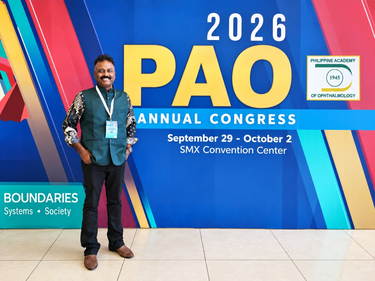 Dr. Thanga Babu at the PAO Annual Congress 2026 entrance display